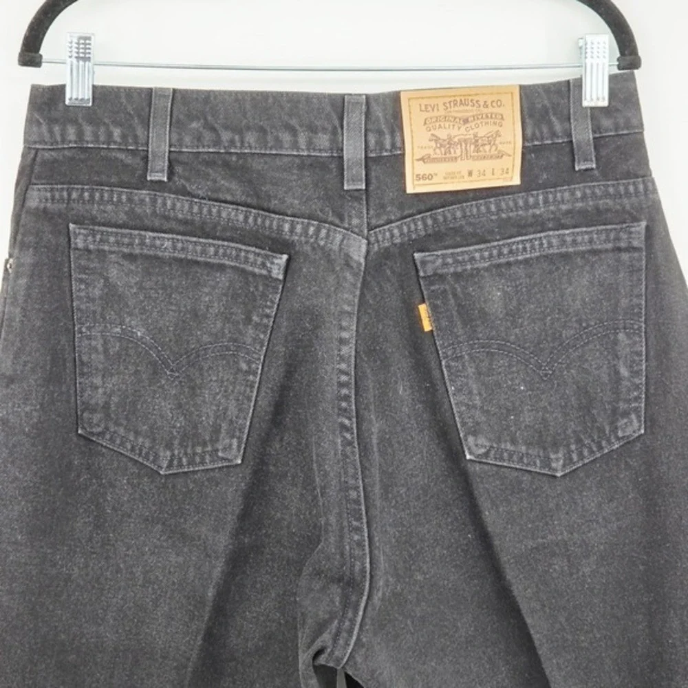 Vintage Levi's 560 Jeans‎ Mens 34x34 Loose Fit Tapered Black USA Orange Tab NWOT